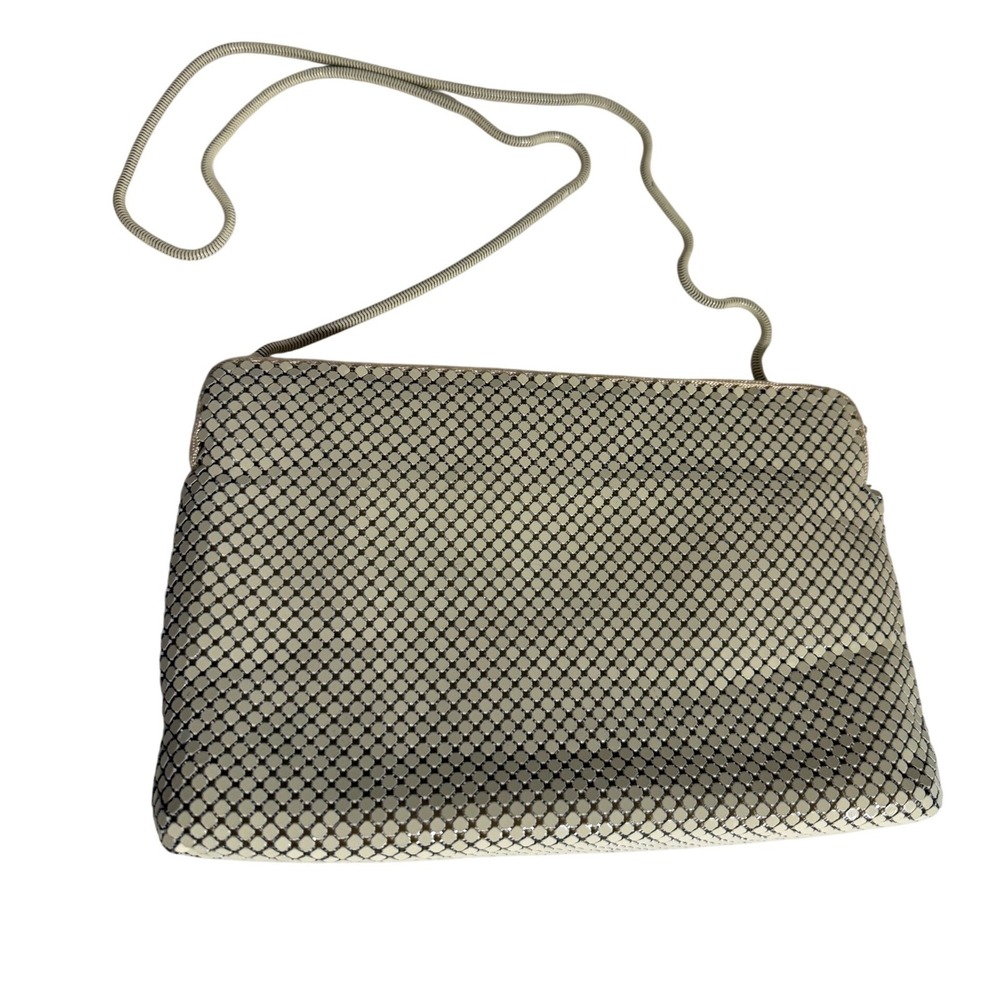 Du Val Vintage Mesh Crossbody Bag Cream Cream Metal Mesh Evening Purse Hong Kong